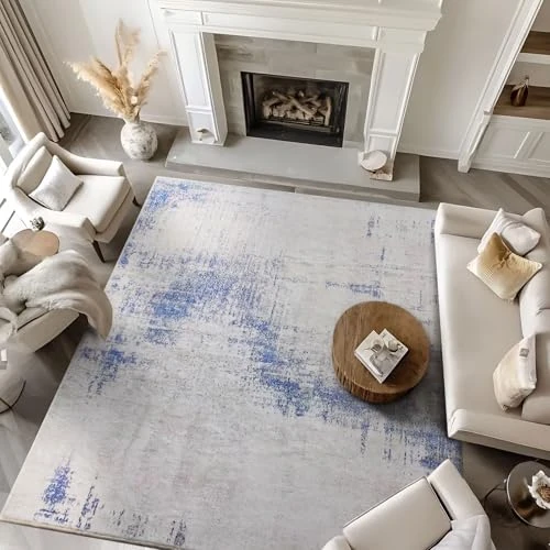 Limitiertes Angebot: Cinknots Teppich Wohnzimmer Outdoor Teppich,Waschbar Weiche rutschfeste,Moderner Abstrakte Teppiche Passend für Wohnzimmer,Schlafzimmer und terrasse,Blau/Grau/Multi,250 x 300 cm von 109.99 EUR auf 109.99 EUR (Spare 0%)
