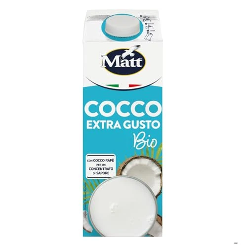 Offerta a tempo: Matt, Cocco Extra Gusto Bio, Bevanda Vegetale, Latte di Cocco Senza Lattosio, Senza Glutine, a Basso Contenuto di Sale, con il 10% di Latte di Cocco Rapè, Ideale per Mantenersi in Forma, 1L - 30% da 3.29 € a 2.30 €