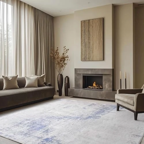 Limited-time offer: Cinknots Rugs Living Room 200x250 Large Blue Grey Carpet Abstract Rug Modern Area Rugs Soft Distressed Bedroom Decor Anti-Slip Floor Mat from 69.99 GBP to 69.99 GBP (save 0%)