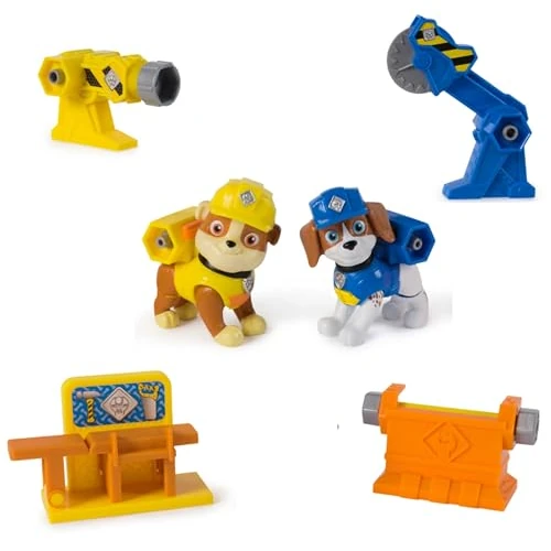 Offerta a tempo: Rubble & Crew, Power Tool Pups, Personaggi Giocattolo Rubble e Wheeler con 2 Attrezzi da Operaio e 2 Accessori da Costruzione, Giocattoli per Bambini e Bambine dai 3 Anni in su - 54% da 17.99 € a 8.36 €