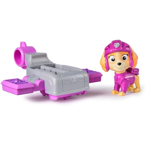 PAW PATROL, Skye Action Pup, Spielfigur mit Mini-Rettungsflugzeug mit ausklappbaren Flügeln, Spielzeug für Kinder ab 3 Jahren