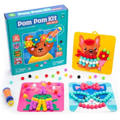 Offre limitée : hand2mind Learning Resources Kit Pompon Enfant Activité Manuelle, Motricité Fine, Jeu Créatif Sensoriel, 1000 Pompons, Poussoir et 8 Cartes Recto-Verso, Âges 5-12 de 17.94 € à 17.94 € (0.00% de remise)
