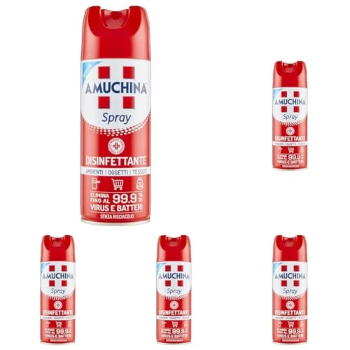 Offerta a tempo: Amuchina Spray Disinfettante Virucida per Ambienti, 400ml (Confezione da 5) — 22% da 20,90 € a 16,20 €