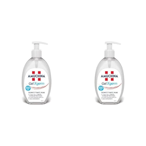 AMUCHINA Gel Mani Disinfettante, Trasparente, 1 pezzo (Confezione da 2)