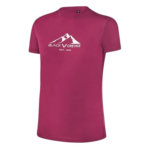 Zeitlich begrenztes Angebot: Black Crevice Damen Merino T-Shirt, Rhododendron/White, 42 von 34.99 € auf 25.48 € (27% Rabatt)