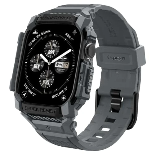 Zeitlich begrenztes Angebot: Spigen Rugged Armor Pro Hülle mit Armband Kompatibel mit Apple Watch 11/10 46mm (2025/2024) - Dunkel Grau von 6.60 € auf 6.16 € (7% Rabatt)