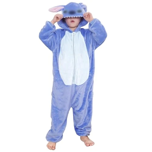 Kitimi Pigiama Bambini Tuta Onesie Bambina e Bambino Peloso Vestaglia Intero Animali Costumi di Carnevale Kids per Feste e Cosplay Costume Halloween Party Show di Natale Pigiama