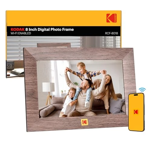 KODAK 8 Zoll WiFi Digitaler Bilderrahmen, 1280x800 HD IPS Touchscreen Smarter Bilderrahmen WLAN, 32GB Speicher, Automatische Rotation, Wandmontagefähig, Teilen Sie Fotos sofort von überall aus