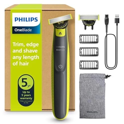 Beperkte aanbieding: Philips OneBlade 360 Authentiek Elektrische baardtrimmer en scheerapparaat, 2x 360 mesjes, 3x stoppelkam (1,3,5mm), QP2724/31 van 49.99 EUR naar 36.99 EUR (besparing 26%)