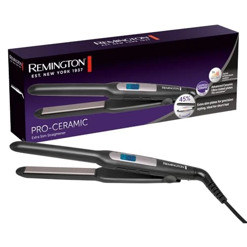 Limited-time offer: Remington Pro-Ceramic Hair Straightener (Extra Fine Plates for Short Hair, Beard, Pixies and Bangs, Ultra-Pro Ceramic Coating, Fast Heating, 9 Temperature Settings 150-230°C) S5515 from 34.49 GBP to 31.99 GBP (save 7%)