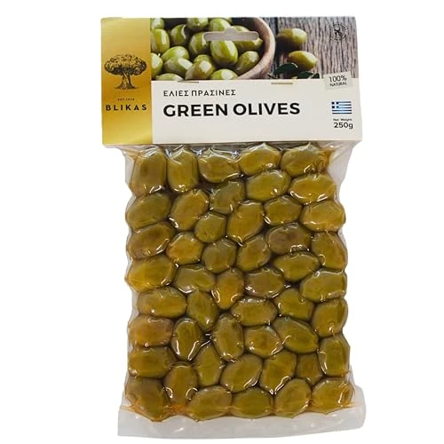 Blikas Aceitunas Verdes Griegas , Paquete de 2 x 250 g (Total: 500 g)
