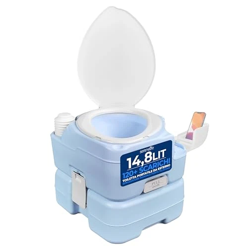 Oferta limitada: SereneLife WC portatil, Inodoro, Baño, con Bolsa de Transporte, Rociador Manual, Soporte para movil, Interiores, Exteriores, Liviano, Camping, Barcos, Viajes, 15L, 120 descargas de 93.05 EUR a 93.05 EUR (ahorro 0%)