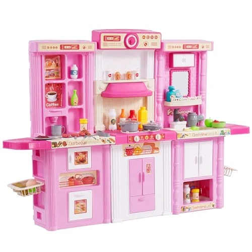 Oferta ograniczona: VEVOR Zabawki kuchenne dla dzieci 3 w 1 Kuchnia dla dzieci Symulacja Spray Symulacja Zabawki Symulacja Dźwięk Światło 74 sztuk Akcesoria Kuchenne dla Dzieci, Dzieci w wieku 3-8 lat, Różowy z 673.00 EUR na 673.00 EUR (znizka 0%)