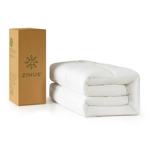 Zinus Mattress Topper, Polyester, White, 190 x 160 cm