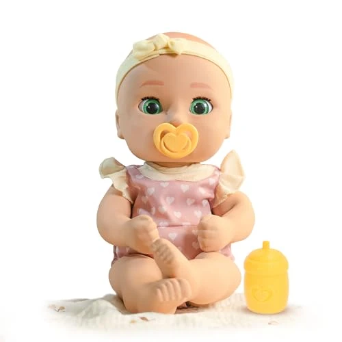 BE LOVED BABIES Gaby, Bambola Realistica, Ha una Pelle Morbida e Include un Ciuccio e un Biberon, Totalmente Articolato, Giocattolo per Bambini dai 18 Mesi in su
