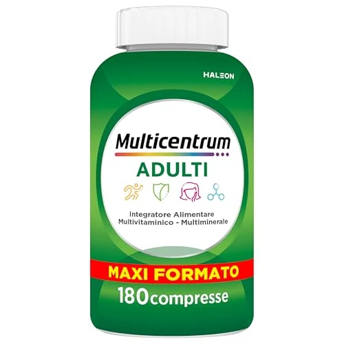 Offerta a tempo: Multicentrum Adulti Integratore Multivitaminico Completo, 180 Compresse - 21% da 44.99 € a 35.72 €