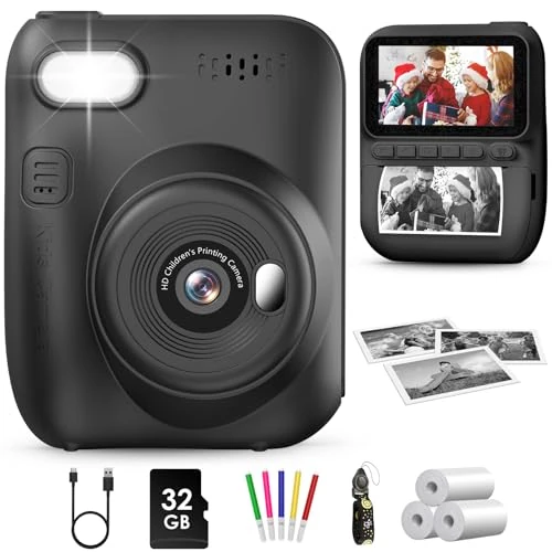 Offerta a tempo: GREENKINDER Macchina Fotografica Bambini Istantanea, 3,0 Pollici 14MP Fotocamera Istantanea Bambini con 32GB Scheda, 1080P Fotocamera Digital per Bambini, Giocattolo Regalo per Bambino da 3-12 Anni - 45% da 49.99 € a 27.43 €