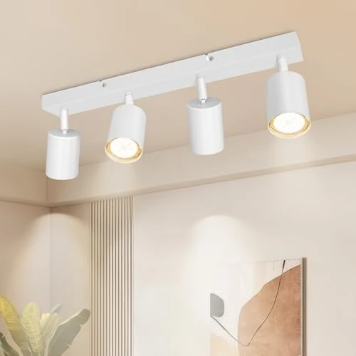 Offerta a tempo: Dehobo Faretti LED Soffitto GU10 Orientabili Bianco, Faretto Interno 4 Luci - 30% da 31.99 € a 22.47 €