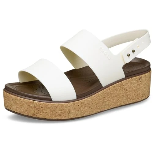 Offerta a tempo: Crocs Brooklyn Cork Low Wedge, Sandali Donna, Gesso, 36/37 EU - 3% da 59.99 € a 57.99 €