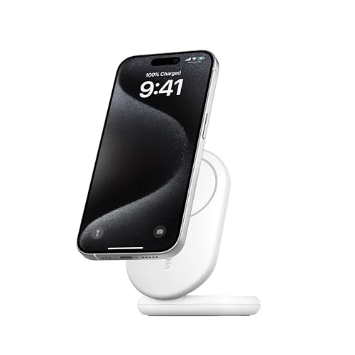 Begrenztes Angebot: Belkin BoostCharge Magnetisches Einklappbares Kabelloses Ladegerät Qi2, 15 W, MagSafe-Kompatibles Schnellladegerät für iPhone-Serie 17, Air, 16, 15, 14, 13, 12, Pixelsnap und Standy-Modus – Weiß von 34.82 EUR auf 22.98 EUR (Rabatt 34%)