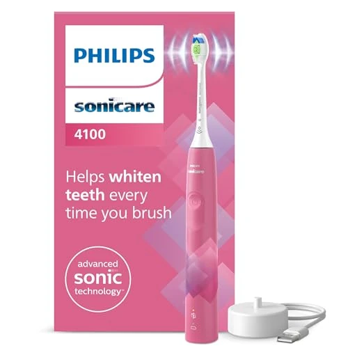 Begrenztes Angebot: Philips Sonicare 4100 elektrische Zahnbürste mit Schalltechnologie und zwei Modi, Andruckkontrolle und SmarTimer, Paradise Pink Prismatic, Modell HX3689/41 von 59.99 EUR auf 53.99 EUR (Rabatt 10%)