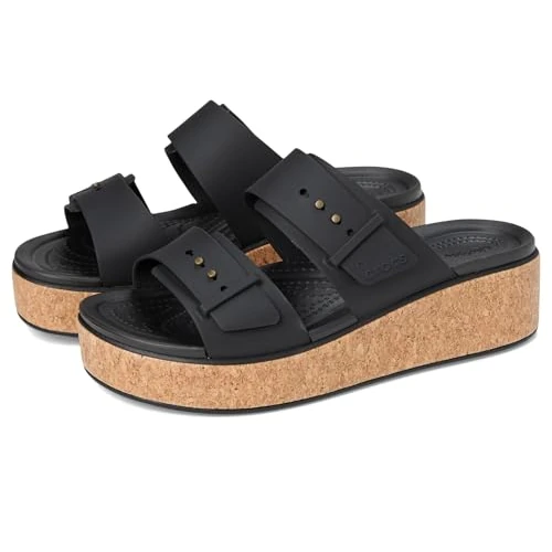 Offerta a tempo: Crocs Brooklyn Cork Buckle, Sandali Donna, Nero, 38/39 EU - 36% da 64.99 € a 41.55 €