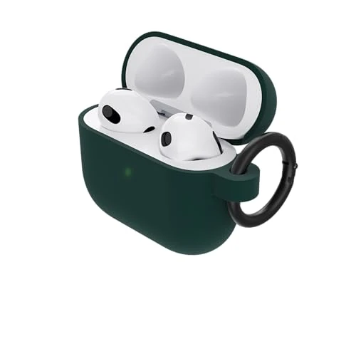 Offerta a tempo: OtterBox Soft Touch Custodia per AirPods 3ª gen 2021, soffice al tatto, antishock, graffi e cadute, sottile con moschettone, Verde scuro - 40% da 19.99 € a 11.99 €