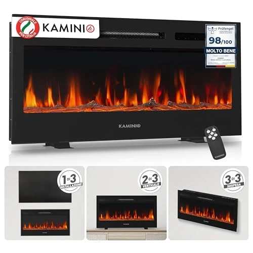 Limited-time offer: KAMINIO Electric Fireplace MARLON - Electric 3-in-1 Fireplace with Heater, 3D Flame Effect, 12 Flame Colors, Remote Control (36 inch) from 189.00 GBP to 189.00 GBP (save 0%)