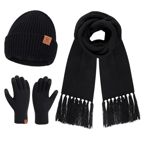Oferta limitada: Bequemer Laden Mujeres Invierno Gorro Guantes Termicos Tactiles Bufanda Larga Conjunto Tejido Gorra Regalo Mujer para Clima Frío con Forro Polar de 28.99 EUR a 23.41 EUR (ahorro 19%)