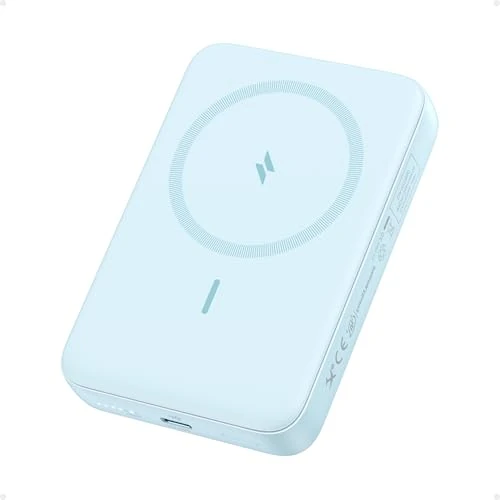 Anker Zolo Magnetic Power Bank, kompaktowa ładowarka o pojemności 10 000 mAh i maksymalnej mocy 30 W. Szybkie ładowanie, bezprzewodowe przenoszenie (Niebieski)