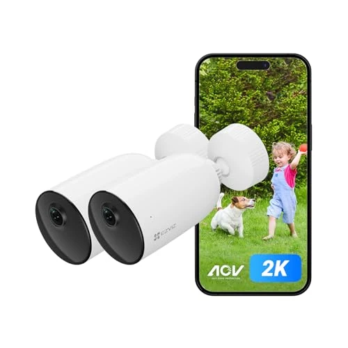 Offerta a tempo: EZVIZ 2K Telecamera WiFi Esterno con Batterie Ricaricabili, Modalità AOV, Rilevamento Forma Umana/Veicolo, Visione Notturna a Colori, Audio Bidirezionale, Difesa Attiva, IP66, CB3 2PK - 20% da 129.99 € a 104.49 €