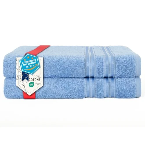 Offerta a tempo: Hammetex Teli da Bagno Set da 2 70x140 cm, Telo Doccia, 100% Cotone Spugna - 0.00% da 24.13 € a 24.13 €