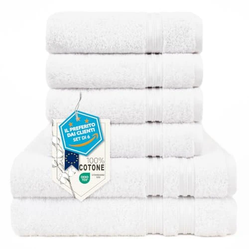 Tijdelijke aanbieding: Hammetex Handdoekenset 6-delig, 2 Badhanddoek 70x140 + 4 Handdoek 50x100 cm van 40.66 € naar 40.66 € (0.00% korting)