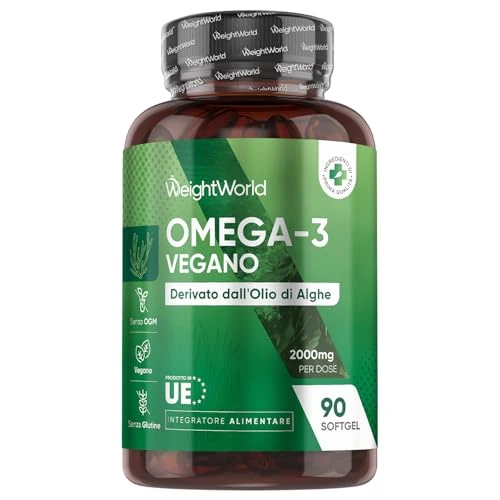 Begrenztes Angebot: Omega 3 Vegan - 90 Weich-Kapseln - 2000mg Omega 3 Algenöl liefern 600mg DHA & 300mg EPA pro Portion - EPA & DHA tragen zur normalen Herzfunktion bei (EFSA) - Alternative zu Fischöl - WeightWorld von 21.99 EUR auf 18.69 EUR (Rabatt 15%)