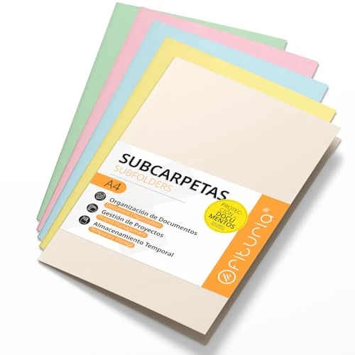 Offerta a tempo: Cartelline Cartoncino A4, Raccoglitori Documenti Carta 180gr, Cartella Portadocumenti per Archiviazione, Confezione da 50 Carpette Portadocumenti Colorate Documenti - Ofituria (Assortito Delicato) - 10% da 19.01 € a 17.05 €
