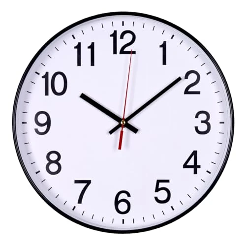 Oferta limitada: Officer Products Reloj de Pared de plástico, 30 cm, Negro, números arábigos, Reloj de Pared/Cuarzo, silencioso, para Escuela, Oficina, salón, Cocina, analógico, Moderno, Redondo Decorativo de 13.64 € a 13.64 € (ahorro 0.00%)