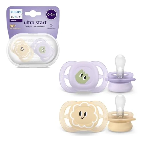 Limited-time offer: Philips Avent Ultra Start Soothers, Orthodontic Dummies Designed for Newborns, Silicone Symmetrical Teat, BPA Free, with Sterilising/Carrying Case, 2 Pack, Model SCF075/03 from 7.99 GBP to 7.99 GBP (save 0%)