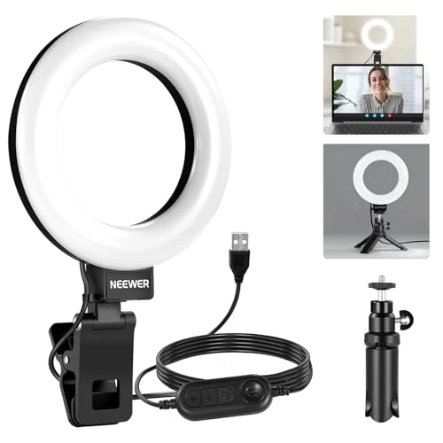 Offerta a tempo: NEEWER BASICS 5" Ring Light a Clip per Illuminazione Videoconferenze, BR60 - 14% da 21.99 € a 18.89 €