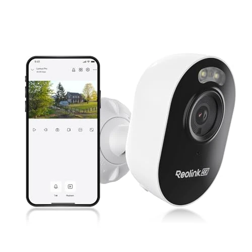 Reolink Lumus Pro - 4K 8MP WiFi-Beveiligingscamera Buiten, Wi-Fi 6 Dual Band 2,4/5GHz, Detectie van Personen/Voertuigen/Dieren, Spotlight Met Kleurennachtzicht, Tweerichtingsaudio, 24/7 Lokale Opslag