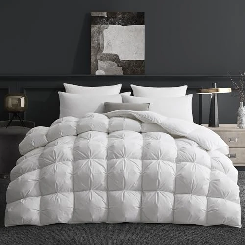 Offerta a tempo: Deodar Piumino in Piuma d'Oca Singolo Invernale, 155X200cm Per 4 Stagioni, Tessuto Puro Cotone Biologico, Traspirante, Lavabile, Approvato Öko-Tex e RDS, 420 gr/m², Bianco - 5% da 97.89 € a 93.00 €