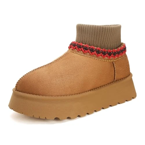 Limited offer: Jifenkla Winter Boots Women's Platform Mini Winter Boots, Comfortable Warm Lined Snow Boots, Waterproof Non-Slip Platform Boots, Lightweight Ankle Boots, Slippers, Slippers for Outdoor Use from 12.99 EUR to 12.99 EUR (save 0%)