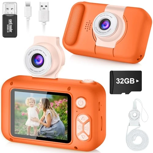 Limited-time offer: ARNSSIEN Kids Camera Toy for 3 4 5 6 7 8 9 10 11 12 year old Girls/Boys,Kids Digital Camera for Toddler with 180°Flip Lens&2.4in IPS Screen,Birthday Festival Present Toy for Girls/Boys,32 GB Card,X101 from 19.99 GBP to 18.99 GBP (save 5%)
