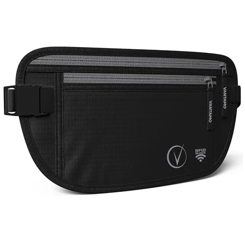 Oferta limitada: Vantamo Riñoneras Hombre & Mujeres Ultradelgada con Protección RFID y Correa Ajustable, Ideal Viajes Accesorios para Correr y Senderismo, Resistente al Agua Riñonera Viaje Segura y Ligera de 29.99 € a 19.99 € (ahorro 33%)