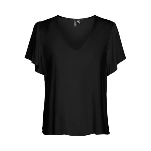 Tijdelijke aanbieding: Vero Moda Vmeasy Joy V-hals Ss Blouse WVN Ga, zwart, L van 18.65 € naar 18.65 € (0.00% korting)