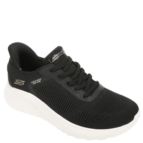 Offerta a tempo: Skechers Sneaker da Donna Hands Free Slip-ins Bobs Squad Chaos-Current Muse, Nero/Bianco, 35.5 EU Larga - 0.00% da 67.99 € a 67.99 €