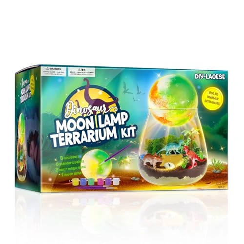 Offre limitée : Kit de Terrarium Dinosaure pour Enfants- avec Peinture Lampe de Lune Veilleuse- Cadeau Garcon Enfant 4 5 6 7 8 9 10 11 12 Ans, Idée Cadeaux Jouets Dinosaures -Loisir Créatif Enfant, Arts et Artisanat de 33.99 EUR à 12.04 EUR (remise 65%)