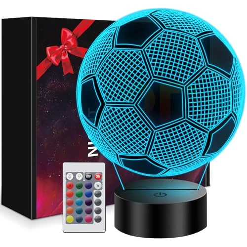 Limited offer: Soccer Gifts for Boys 8-12, 3D Illusion Soccer Lamp Gifts for Kids Teens Boys Girls, 5 6 7 8 9 10 11 12 Year Old Boy Birthday Valentine’s Day Gifts for Kids Children, Boys Room Decor from 9.99 EUR to 9.99 EUR (save 0%)