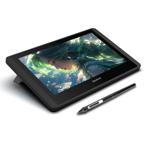 Bisofice Grafisch tablet tekentablet met display, 11,6 inch, Full HD, pen zonder batterij, compatibel met Windows en Mac, perfect voor tekenen, werken op afstand en leren