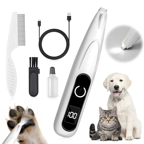 Offre limitee: Corpower Tondeuse Chien, Tondeuse pour Chien, Chat, avec LED, Faible Bruit, Rechargeable, pour D'animaux Pattes, Yeux, Croupe, Oreilles, Visage de 6.99 EUR a 6.99 EUR (economie 0%)