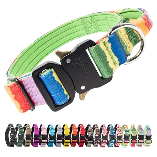 Offerta a tempo: TSPRO Premium Collare per Cani, Regolabile Collare Tattico con Maniglia e una Robusta Fibbia Metallica a Sblocco Rapido, per Cani di Taglia Media a Grande (Multicolore M) - 17% da 27.99 € a 23.19 €